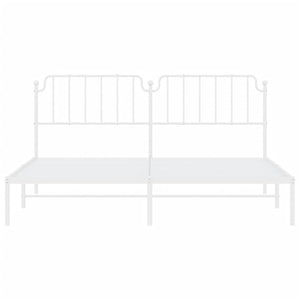 Giroletto con Testiera Metallo Bianco 200x200 cm 373943