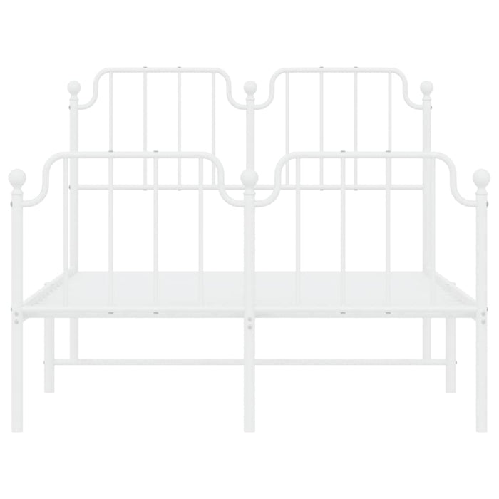 Giroletto con Testiera e Pediera Metallo Bianco 120x190 cm 373951