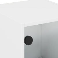 Comodino con Anta in Vetro Bianco 35x37x42 cm 836343