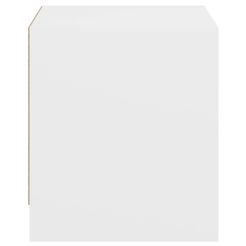 Comodini con Ante in Vetro 2pz-Set di 2 Tavolino da notte Bianco 35x37x42 cm