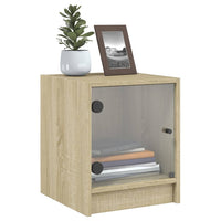 Comodini con Ante in Vetro 2pz Rovere Sonoma 35x37x42 cm 836348