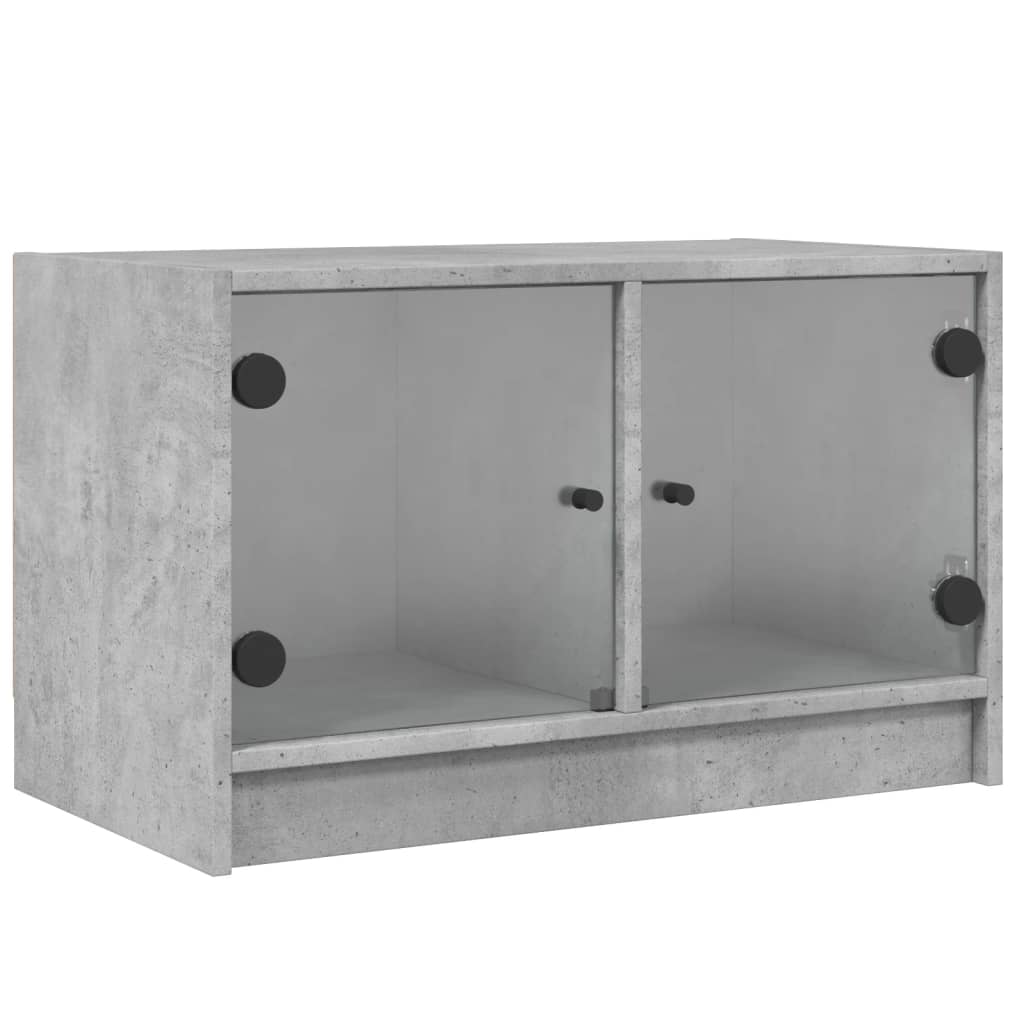 Mobile Porta TV con Ante-Mobile per TV-Credenza TV in Vetro Grigio Cemento 68x37x42 cm