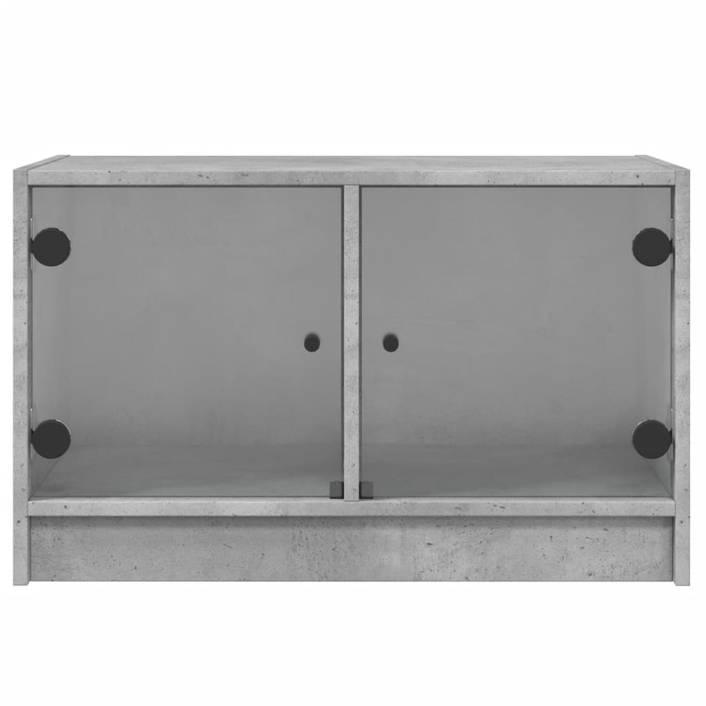 Mobile Porta TV con Ante-Mobile per TV-Credenza TV in Vetro Grigio Cemento 68x37x42 cm