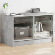 Mobile Porta TV con Ante-Mobile per TV-Credenza TV in Vetro Grigio Cemento 68x37x42 cm