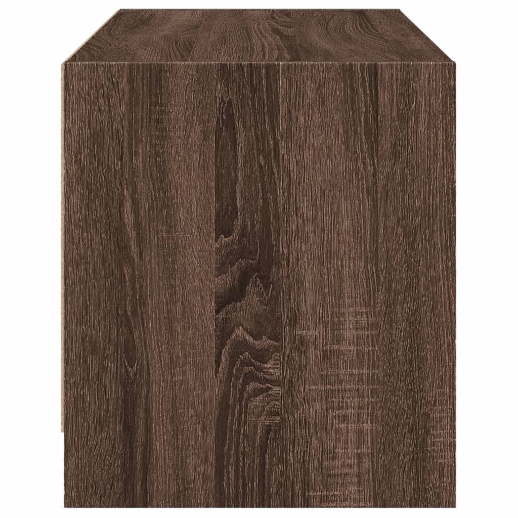 Mobile Porta TV con Ante-Mobile per TV-Credenza TV in Vetro Rovere Marrone 68x37x42 cm
