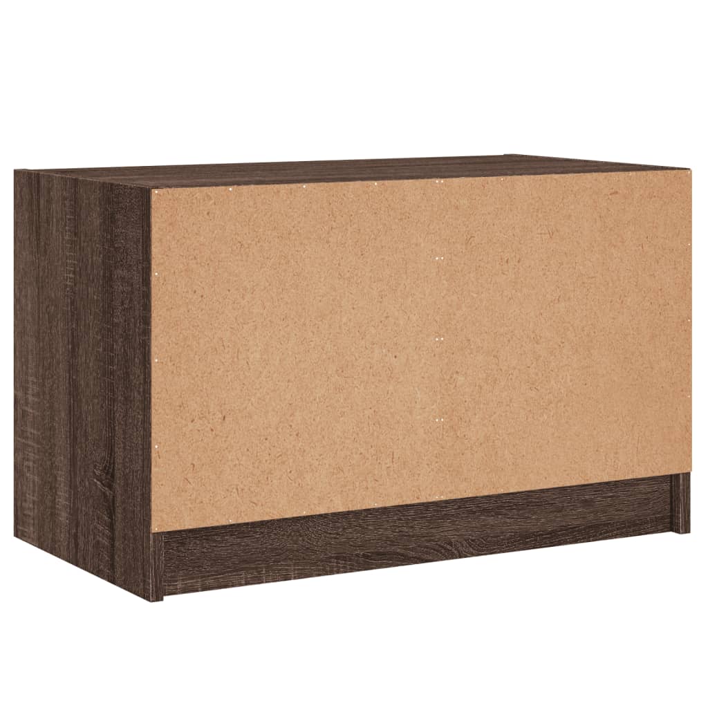 Mobile Porta TV con Ante-Mobile per TV-Credenza TV in Vetro Rovere Marrone 68x37x42 cm