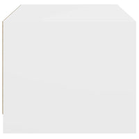 Tavolino da Salotto con Ante in Vetro-Tavolino da soggiorno Bianco 68x50x42 cm