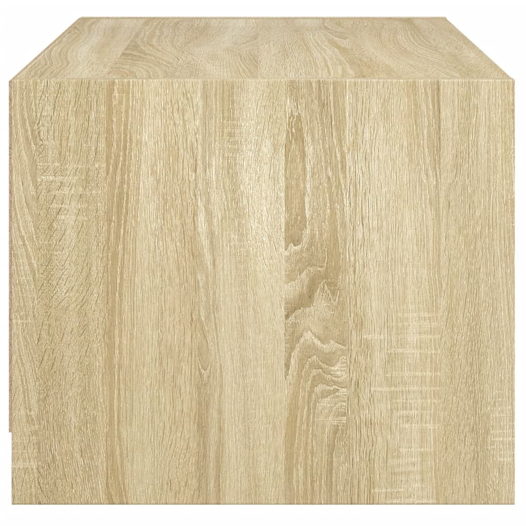 Tavolino da Salotto con Ante in Vetro-Tavolino da soggiorno Rovere Sonoma 68x50x42 cm