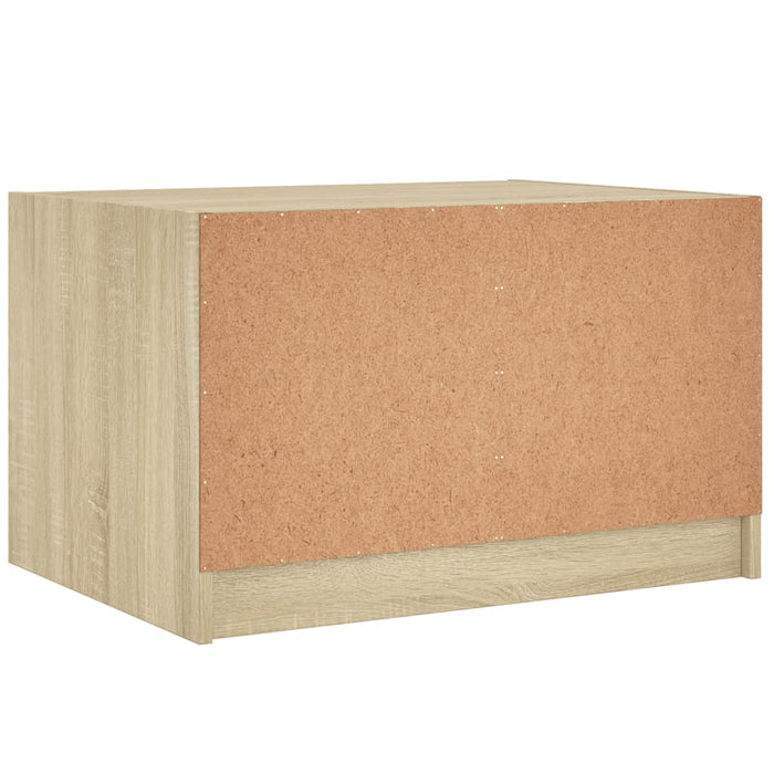 Tavolino da Salotto con Ante in Vetro-Tavolino da soggiorno Rovere Sonoma 68x50x42 cm