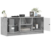Mobile Porta TV con Ante in Vetro Grigio Cemento 102x37x42 cm 836374