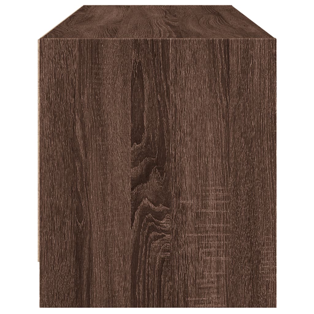 Mobile Porta TV con Ante-Mobile per TV-Credenza TV in Vetro Rovere Marrone 102x37x42 cm 918344