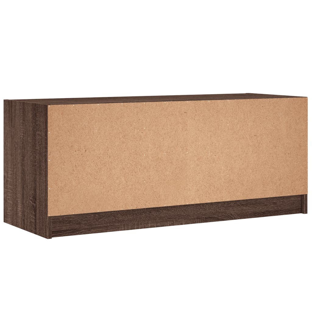 Mobile Porta TV con Ante-Mobile per TV-Credenza TV in Vetro Rovere Marrone 102x37x42 cm 918344