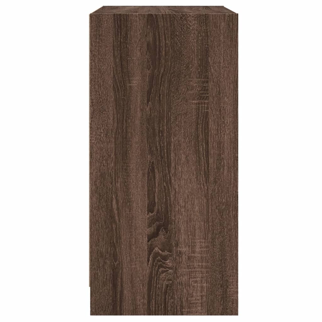 Mobile con Ante in Vetro Rovere Marrone 68x37x75,5 cm