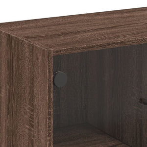 Mobile con Ante in Vetro Rovere Marrone 68x37x75,5 cm