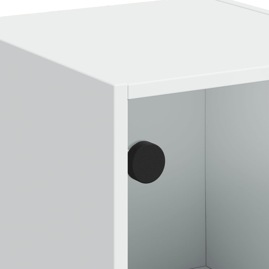 Credenza con Ante in Vetro Bianca 35x37x109 cm 836385