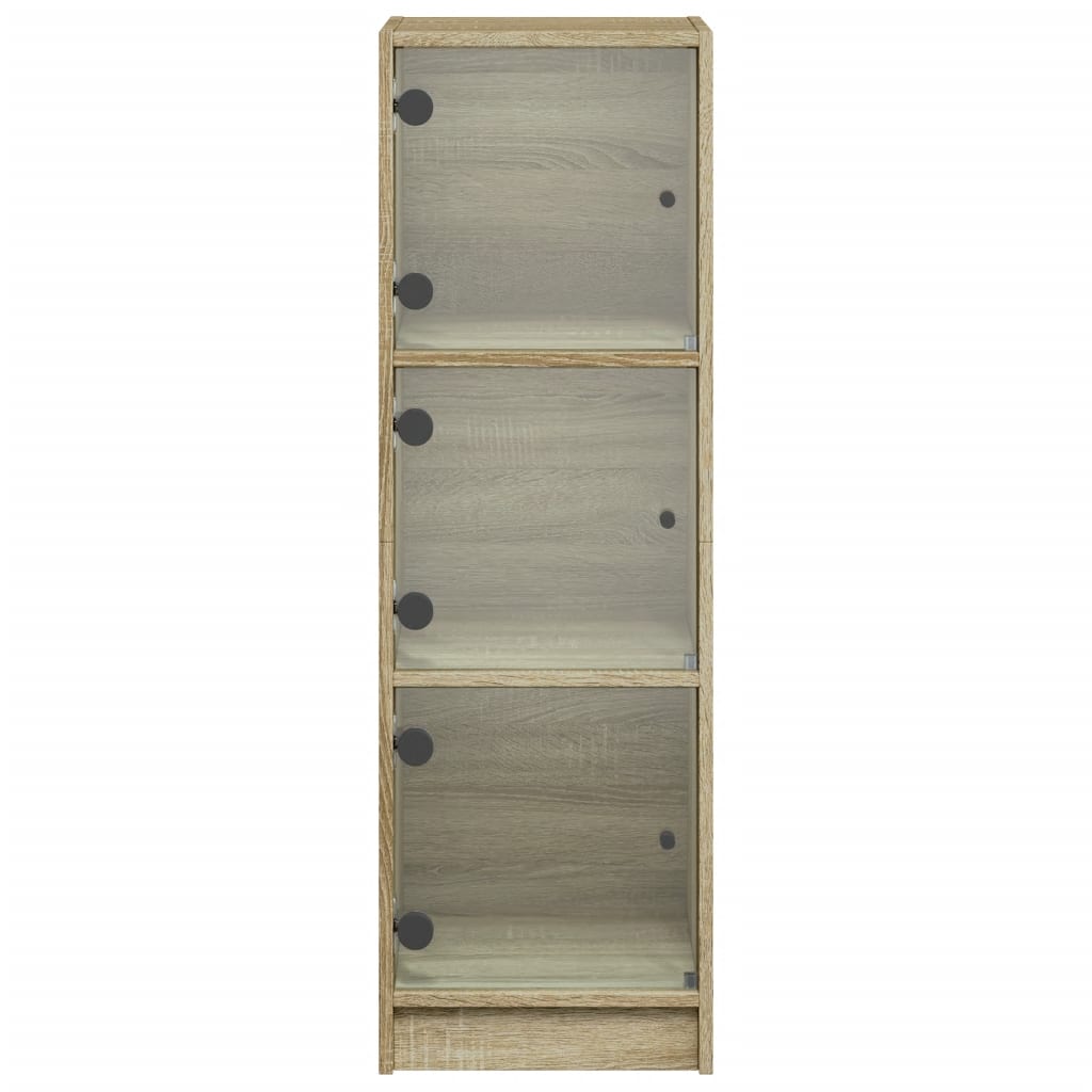 vidaXL Credenza con Ante in Vetro Rovere Sonoma 35x37x109 cm