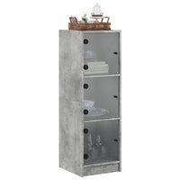 Credenza con Ante in Vetro Grigio Cemento 35x37x109 cm 836388
