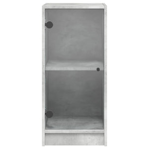 vidaXL Mobile con Ante in Vetro Grigio Cemento 35x37x75,5 cm