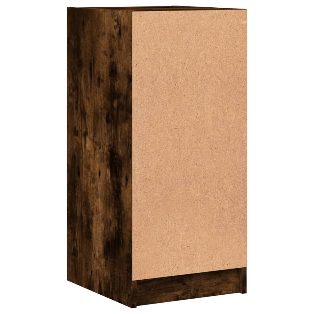 vidaXL Mobile con Ante in Vetro Rovere Fumo 35x37x75,5 cm