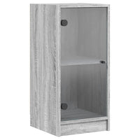 Mobile con Ante in Vetro Grigio Sonoma 35x37x75,5 cm 836404