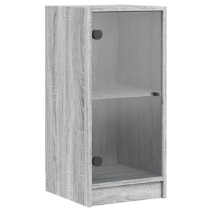 Mobile con Ante in Vetro Grigio Sonoma 35x37x75,5 cm 836404