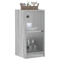 Mobile con Ante in Vetro Grigio Sonoma 35x37x75,5 cm 836404