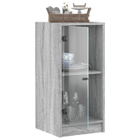 Mobile con Ante in Vetro Grigio Sonoma 35x37x75,5 cm 836404