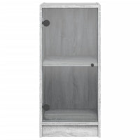 Mobile con Ante in Vetro Grigio Sonoma 35x37x75,5 cm 836404