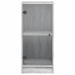 Mobile con Ante in Vetro Grigio Sonoma 35x37x75,5 cm 836404