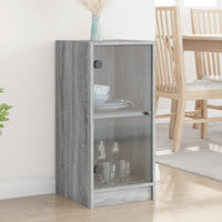 Mobile con Ante in Vetro Grigio Sonoma 35x37x75,5 cm 836404