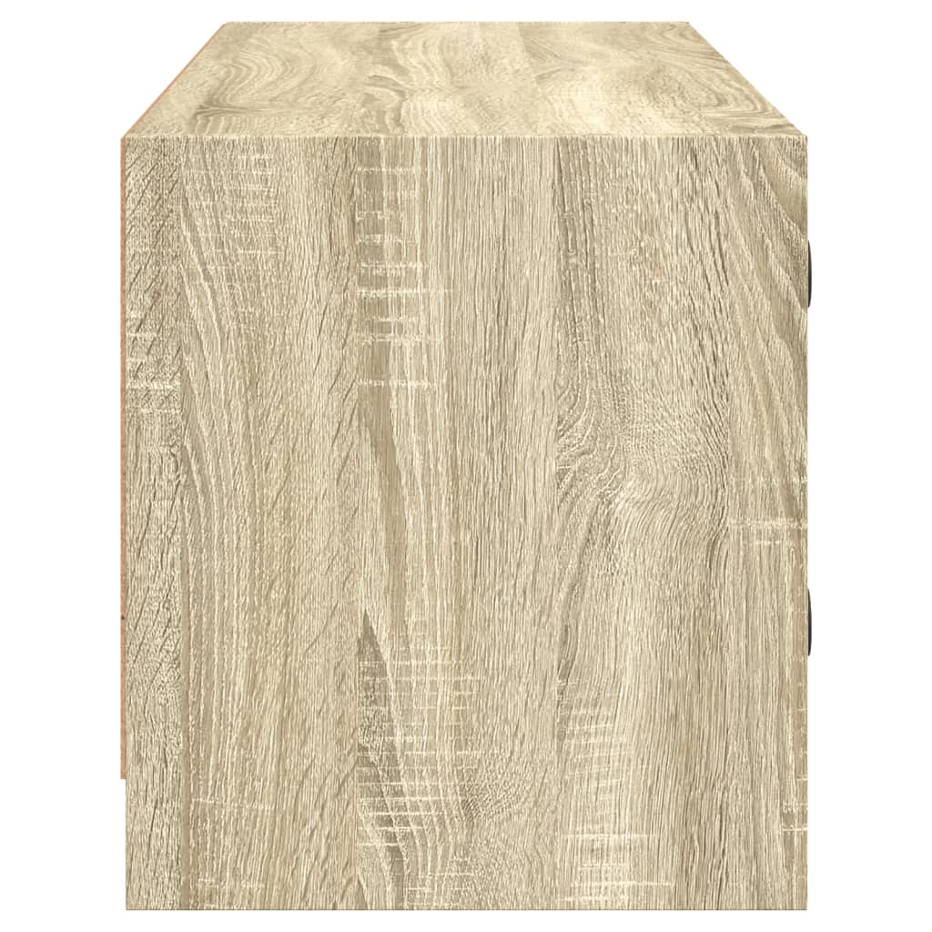 Mobile Porta TV con Ante-Mobile per TV-Credenza TV in Vetro Rovere Sonoma 102x37x42 cm 583586