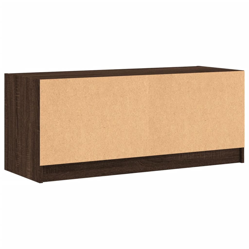 Mobile Porta TV con Ante-Mobile per TV-Credenza TV in Vetro Rovere Marrone 102x37x42 cm 732507