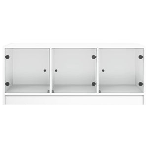 Tavolino da Salotto con Ante in Vetro Bianco 102x50x42 cm 836413