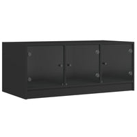 Tavolino da Salotto con Ante in Vetro Nero 102x50x42 cm 836414
