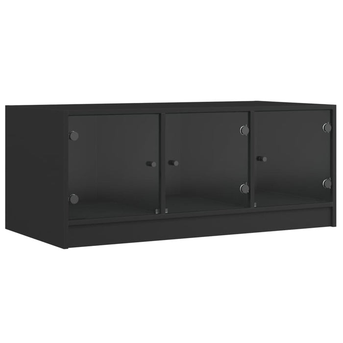 Tavolino da Salotto con Ante in Vetro Nero 102x50x42 cm 836414