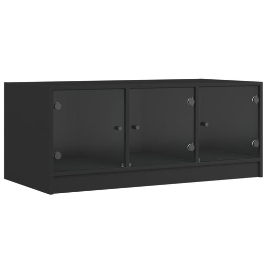 Tavolino da Salotto con Ante in Vetro Nero 102x50x42 cm 836414