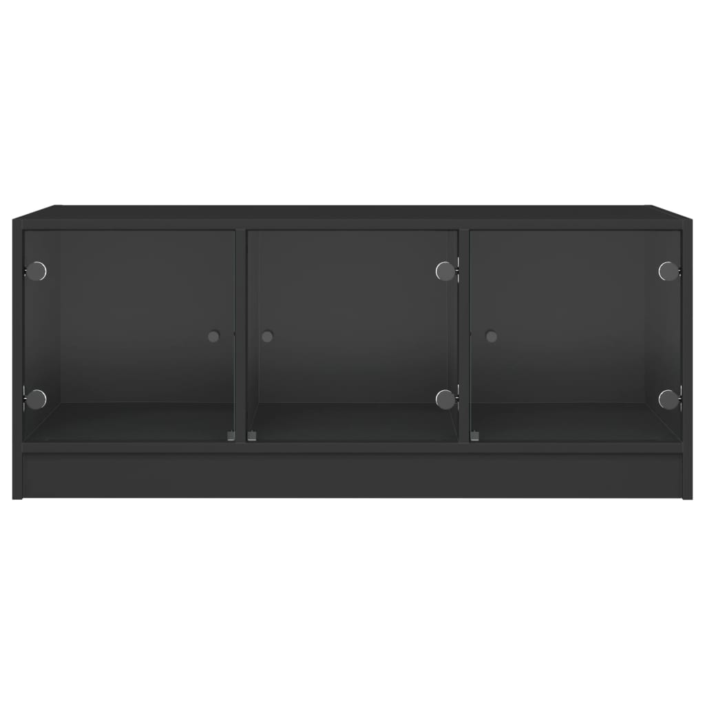 Tavolino da Salotto con Ante in Vetro Nero 102x50x42 cm 836414