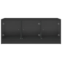 Tavolino da Salotto con Ante in Vetro Nero 102x50x42 cm 836414