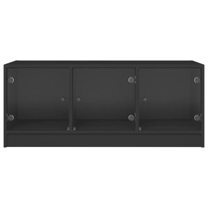Tavolino da Salotto con Ante in Vetro Nero 102x50x42 cm 836414