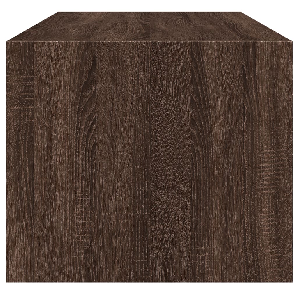 Tavolino Salotto con Ante in Vetro-Tavolino da soggiorno-Tavolo Rovere Marrone 102x50x42 cm