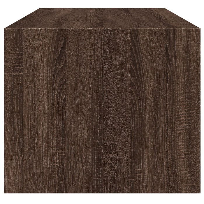 Tavolino Salotto con Ante in Vetro-Tavolino da soggiorno-Tavolo Rovere Marrone 102x50x42 cm