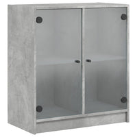 Mobile con Ante in Vetro Grigio Cemento 68x37x75,5 cm 836423