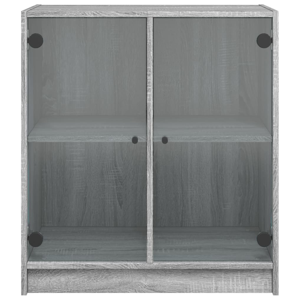 Mobile con Ante in Vetro Grigio Sonoma 68x37x75,5 cm 836425