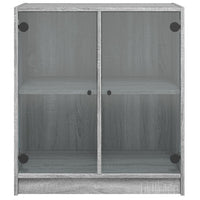 Mobile con Ante in Vetro Grigio Sonoma 68x37x75,5 cm 836425