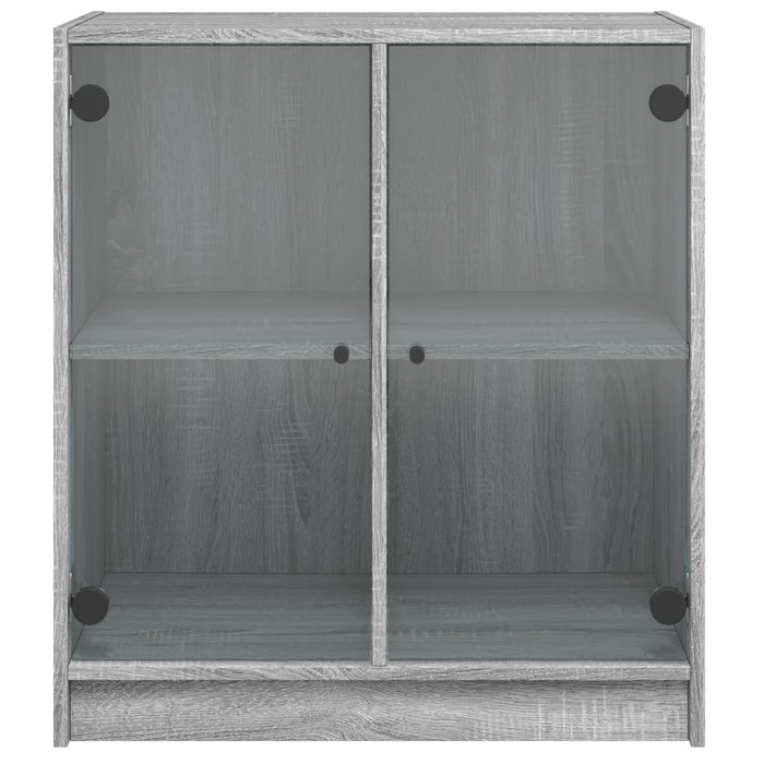 Mobile con Ante in Vetro Grigio Sonoma 68x37x75,5 cm 836425
