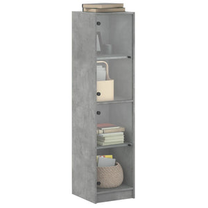 Credenza con Ante in Vetro Grigio Cemento 35x37x142 cm 836437