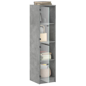 Credenza con Ante in Vetro Grigio Cemento 35x37x142 cm 836437