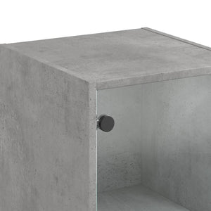 vidaXL Credenza con Ante in Vetro Grigio Cemento 35x37x142 cm