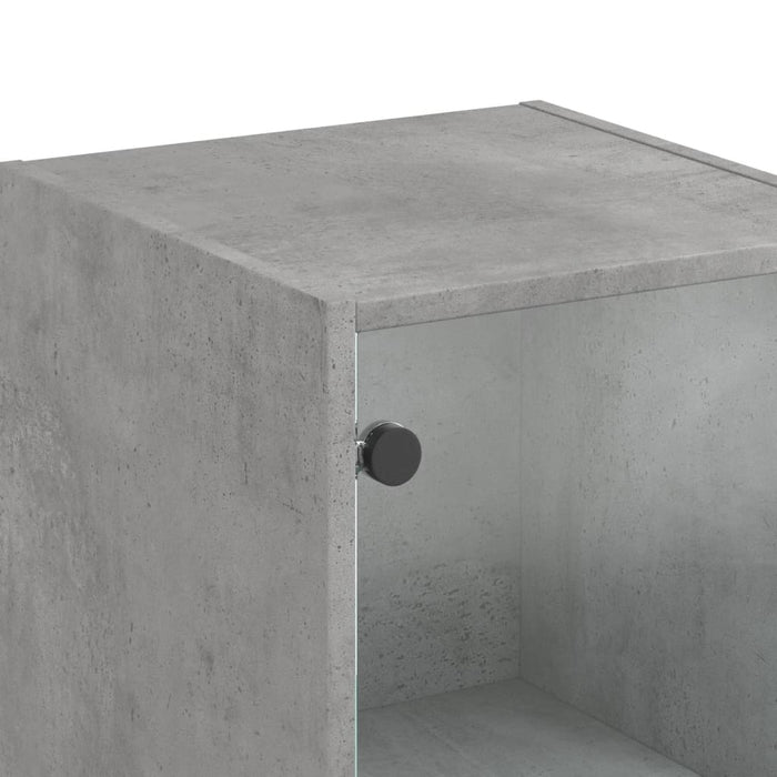 vidaXL Credenza con Ante in Vetro Grigio Cemento 35x37x142 cm
