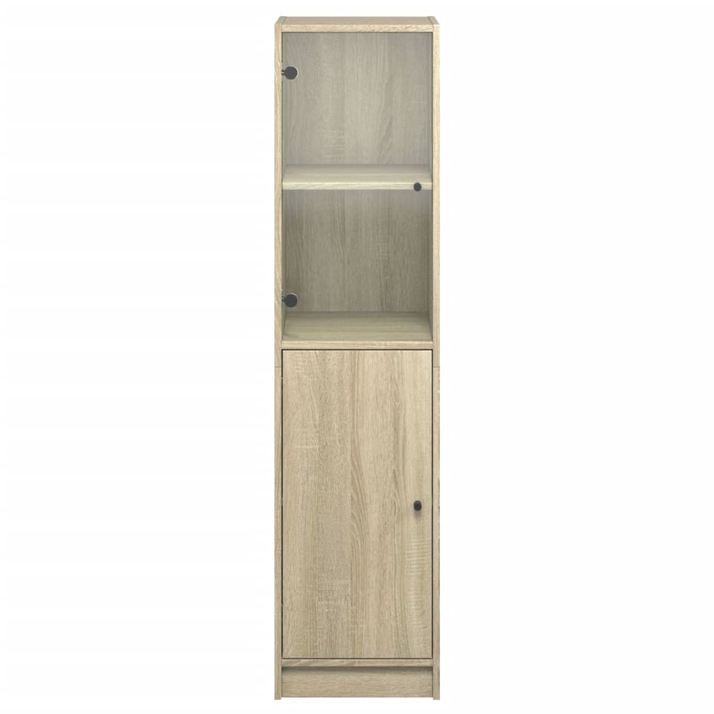 vidaXL Credenza con Anta in Vetro Rovere Sonoma 35x37x142 cm